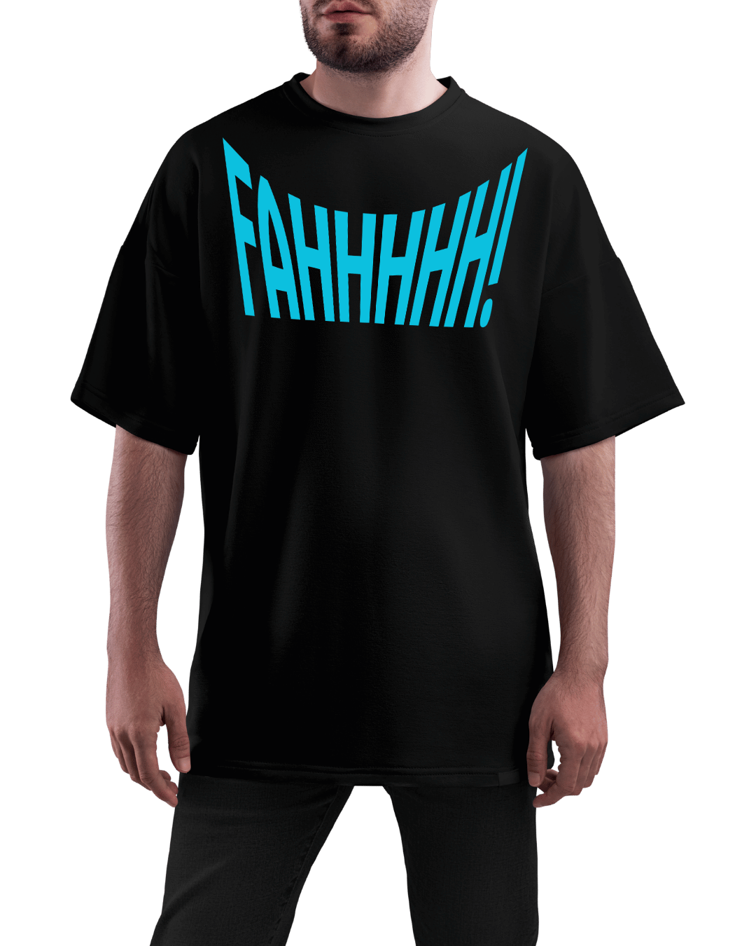 FAHHHHHH Sarcastic Typography Graphic Oversized T-Shirt