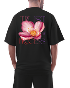 Trust The Process Aesthetic Floral Graphic Oversized T-Shirt