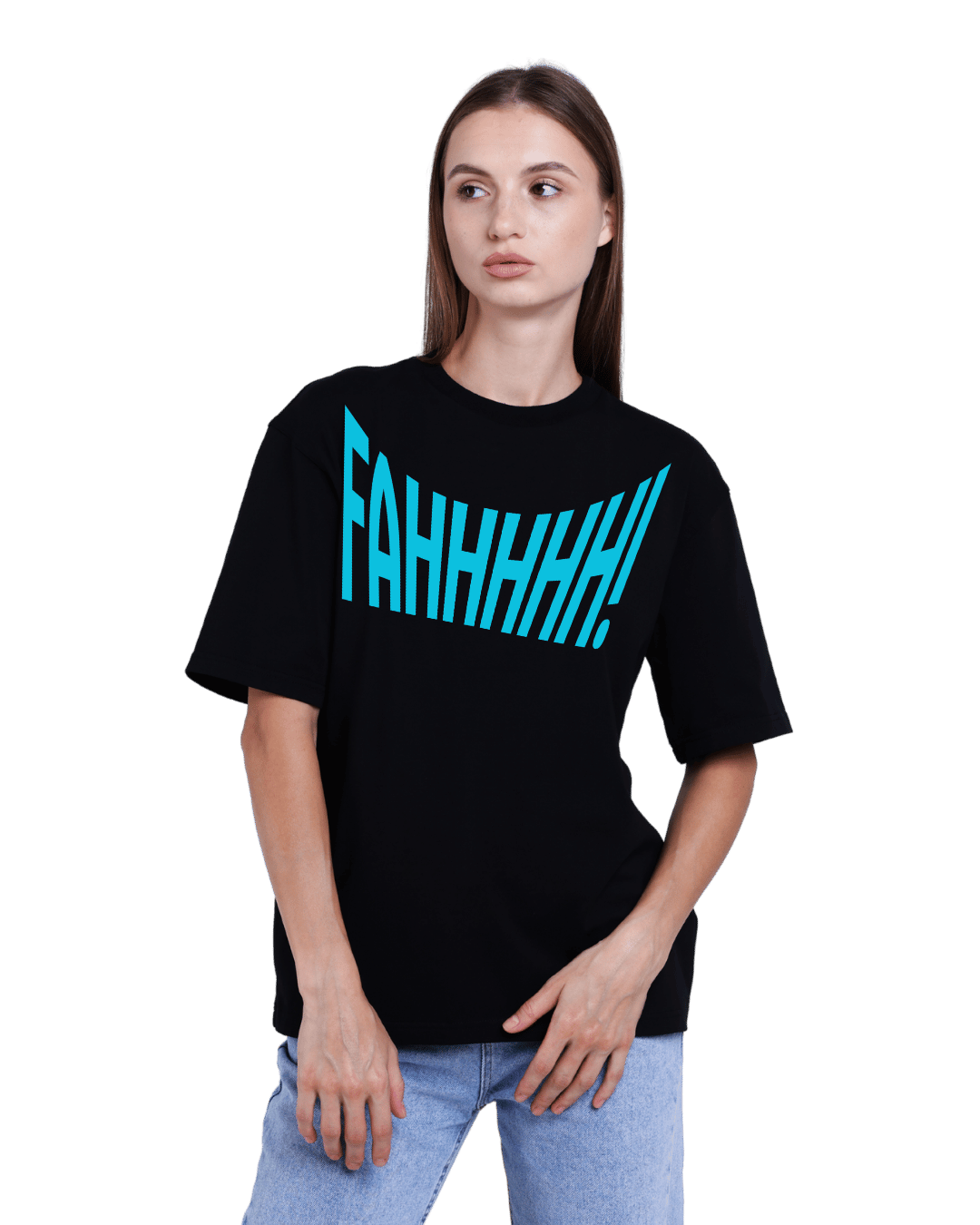 FAHHHHHH Sarcastic Typography Graphic Oversized T-Shirt