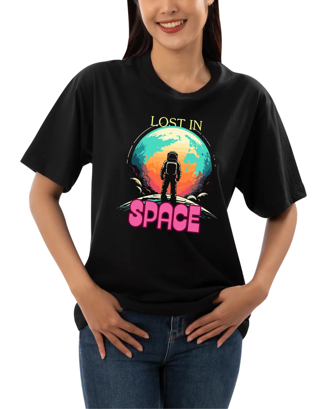 Lost In Space Retro Astronaut Graphic T-Shirt