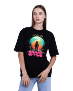 Lost In Space Retro Astronaut Graphic Oversized T-Shirt
