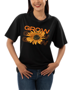 Grow Grow Grow Sunflower Floral Graphic T-Shirt