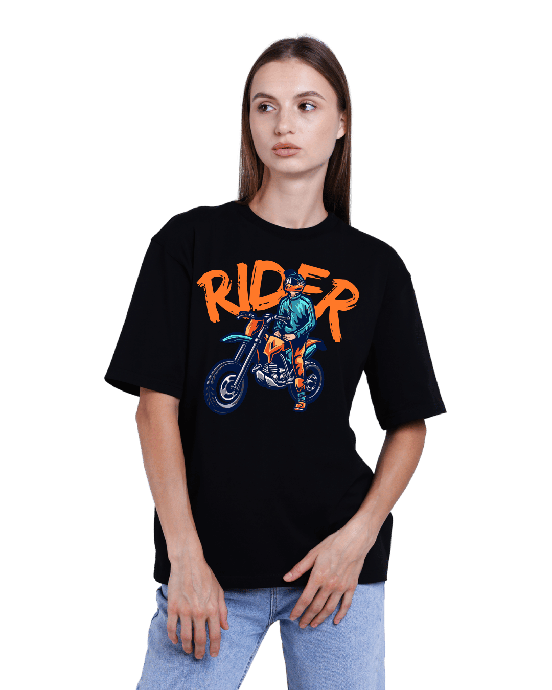 Rider Off-Road Biker Graphic Oversized T-Shirt